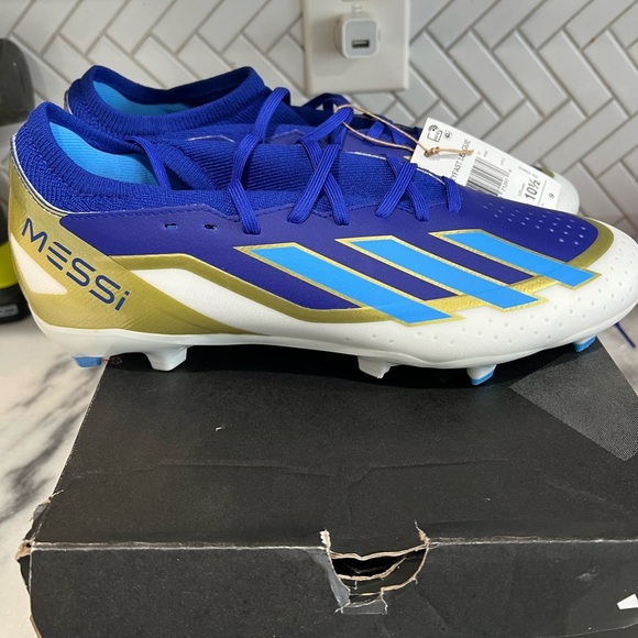 Adidas X CRAZYFAST Messi Elite FG Soccer Mens Size 9.5 Lucid Blue Gold ID0710 main image 7